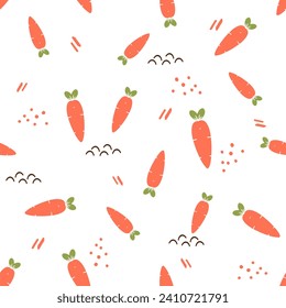 Seamless pattern with carrot on white background vector illustration.