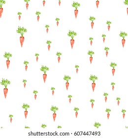 Seamless pattern with carrot for textile and print. Summer colorful tropical textile print.