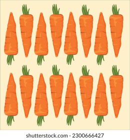 seamless pattern with carrot, vector illustration of vegetable, Applicable for vegetable juice advertising. Vector illustration, merchandise design, pattern design,poster design, etc.