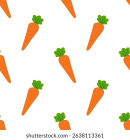 Seamless pattern with carrot, vector illustration of vegetable, healthy vegan food wallpaper