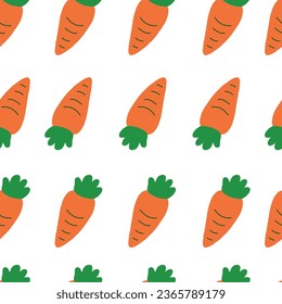 Seamless pattern carrot with white background