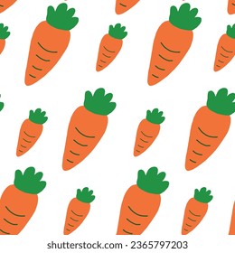 Seamless pattern carrot with white background vector