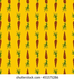 Seamless pattern with carrots. Cartoon illustration. vector