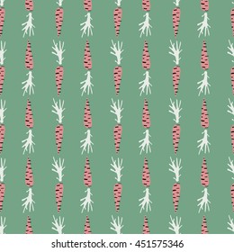 Seamless pattern with carrots. Cartoon illustration. vector