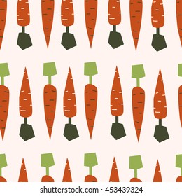 Seamless pattern with carrots. Cartoon illustration. vector

