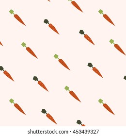 Seamless pattern with carrots. Cartoon illustration. vector

