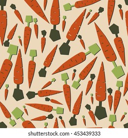 Seamless pattern with carrots. Cartoon illustration. vector

