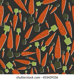 Seamless pattern with carrots. Cartoon illustration. vector

