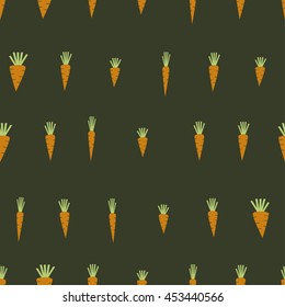 Seamless pattern with carrots. Cartoon illustration. vector

