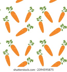 Seamless pattern with carrots, flat style, cartoon 