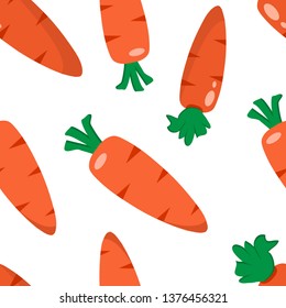 Seamless pattern with carrots isolated on white background. Vector illustration