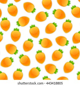 Seamless pattern with a lot of carrots. Isolated on white background. Clipping paths included.