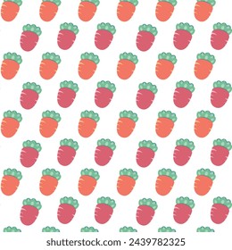 Nahtloses Muster mit Karotten im Kinderzimmer-Stil. Perfekt für Baby- und Kinderbekleidung Design. Heimtextilien, Schreibwaren, Cover Design, Stoffdruck, Verpackungsdesign, Babydusche und Clipart Art.