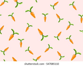 Seamless Pattern with carrots on pink background