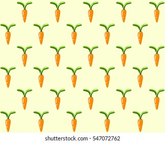 Seamless Pattern with carrots on yellow background