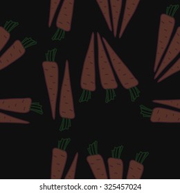 Seamless    pattern  of  carrots,  spots, hole. Hand drawn.