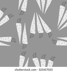 Seamless    pattern  of  carrots,  spots, hole. Hand drawn.