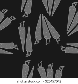 Seamless    pattern  of  carrots,  spots, hole. Hand drawn.