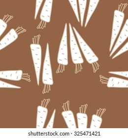 Seamless    pattern  of  carrots,  spots, hole. Hand drawn.