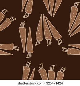 Seamless    pattern  of  carrots,  spots, hole. Hand drawn.