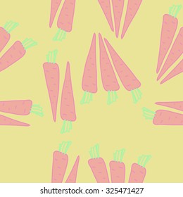 Seamless    pattern  of  carrots,  spots, hole. Hand drawn.