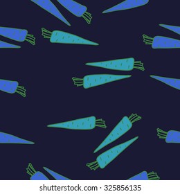 Seamless    pattern  of  carrots,  spots, hole. Hand drawn.
