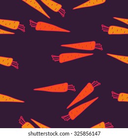 Seamless    pattern  of  carrots,  spots, hole. Hand drawn.