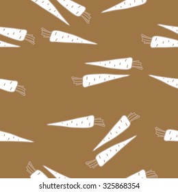Seamless    pattern  of  carrots,  spots, hole. Hand drawn.