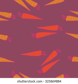 Seamless    pattern  of  carrots,  spots, hole. Hand drawn.