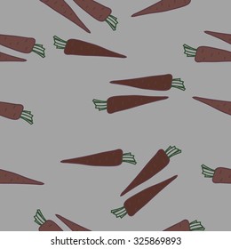 Seamless    pattern  of  carrots,  spots, hole. Hand drawn.