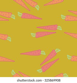 Seamless    pattern  of  carrots,  spots, hole. Hand drawn.