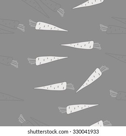 Seamless    pattern  of  carrots,  spots, hole. Hand drawn.