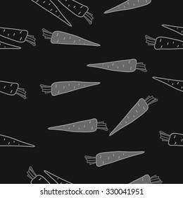 Seamless    pattern  of  carrots,  spots, hole. Hand drawn.