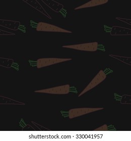 Seamless    pattern  of  carrots,  spots, hole. Hand drawn.