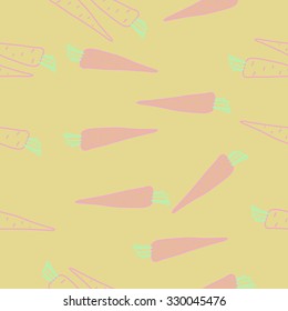 Seamless    pattern  of  carrots,  spots, hole. Hand drawn.