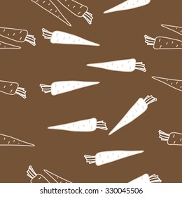 Seamless    pattern  of  carrots,  spots, hole. Hand drawn.