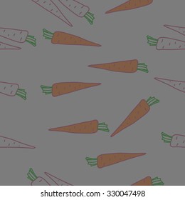 Seamless    pattern  of  carrots,  spots, hole. Hand drawn.