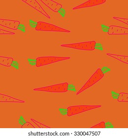 Seamless    pattern  of  carrots,  spots, hole. Hand drawn.