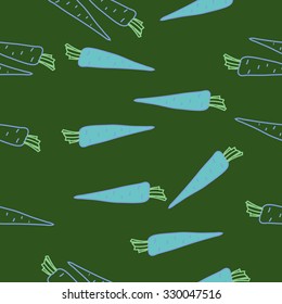Seamless    pattern  of  carrots,  spots, hole. Hand drawn.