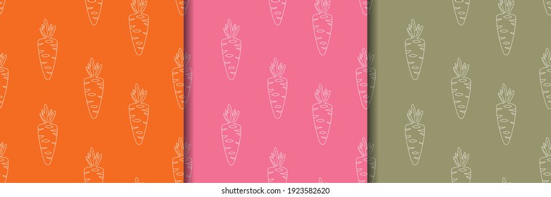Patrón sin foco con zanahorias. Para textil, papel pintado, papel envasado, embalaje. Patrón vectorial.