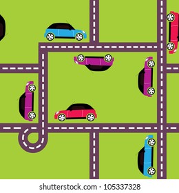seamless pattern of cars
