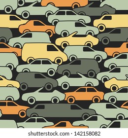 Seamless pattern with cars. Vector illustration.
