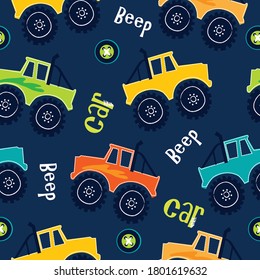 seamless pattern with cars vector illustration