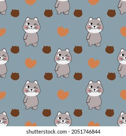 seamless pattern with cartoon animal. Abstract geometric art print. Hand drawn ethnic background with cute animals. Vector illustration