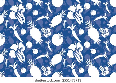 seamless pattern cartoon animal and vegetable wallpaper illustration for gift wrap paper