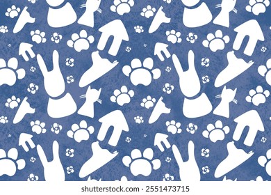 seamless pattern cartoon animal and vegetable wallpaper illustration for gift wrap paper