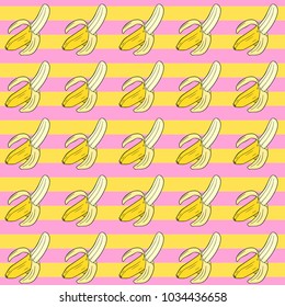 Seamless pattern with cartoon banana.