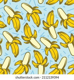 Seamless pattern of cartoon banana