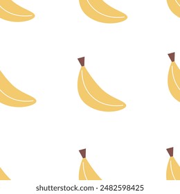 Seamless pattern with cartoon bananas, decor elements. vector flat style. hand drawing. design for fabric, textile, print, wrapper
