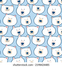 Diseño de cara de oso caricaturizado con fondo azul claro